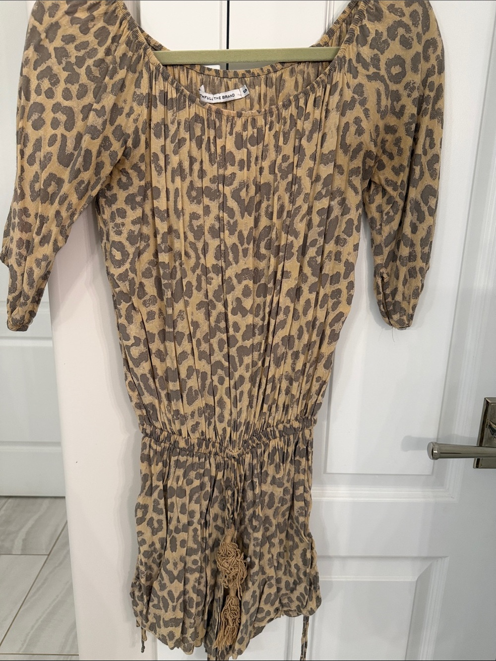 Leopard Print women’s One-Piece Romper in Tan and Brown leopard